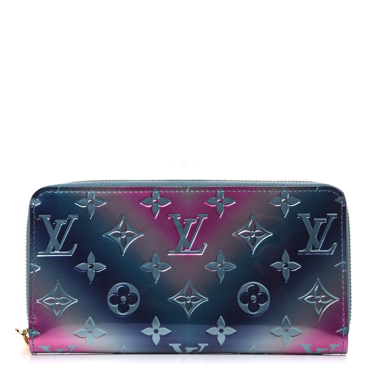 Metallic Vernis Degrade Zippy Wallet Blue Pink