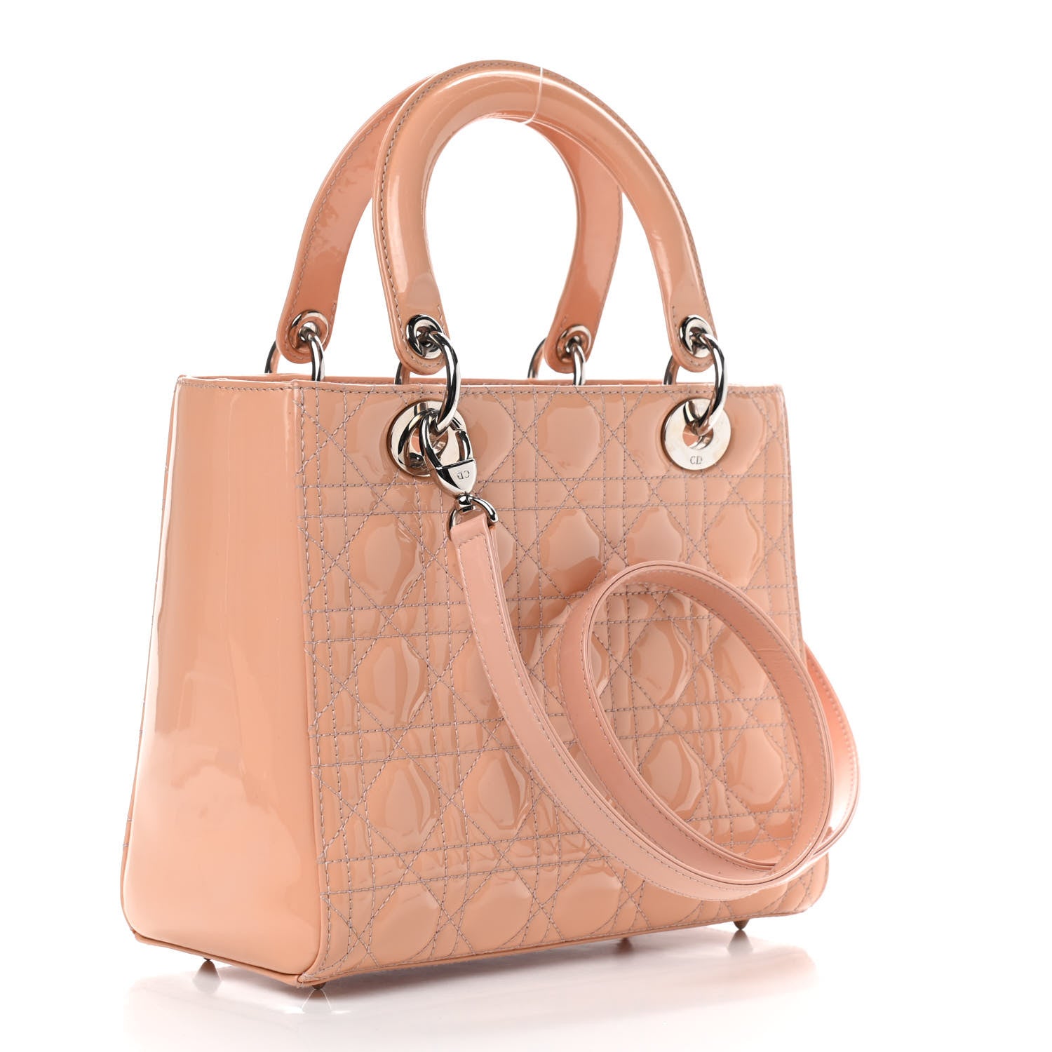 Christian Dior Patent Cannage Medium Lady Dior Light Pink 2 of 9