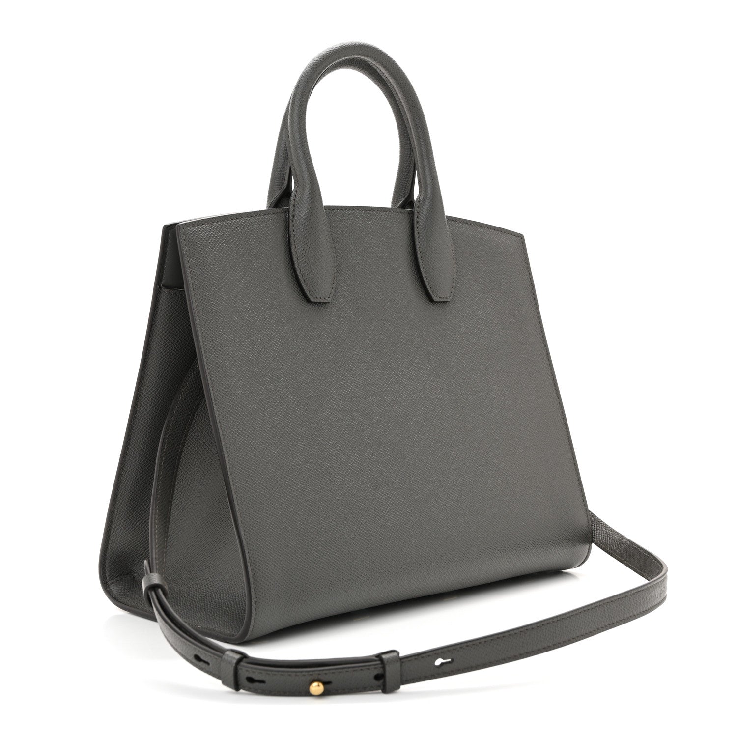 Salvatore Ferragamo Hammered Calfskin Medium The Studio Box Bag Sparrow 3 of 10