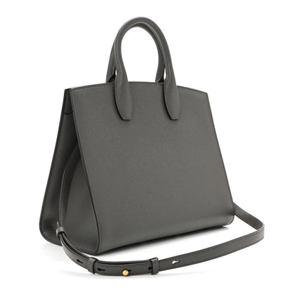 Salvatore Ferragamo Hammered Calfskin Medium The Studio Box Bag Sparrow 3 of 10
