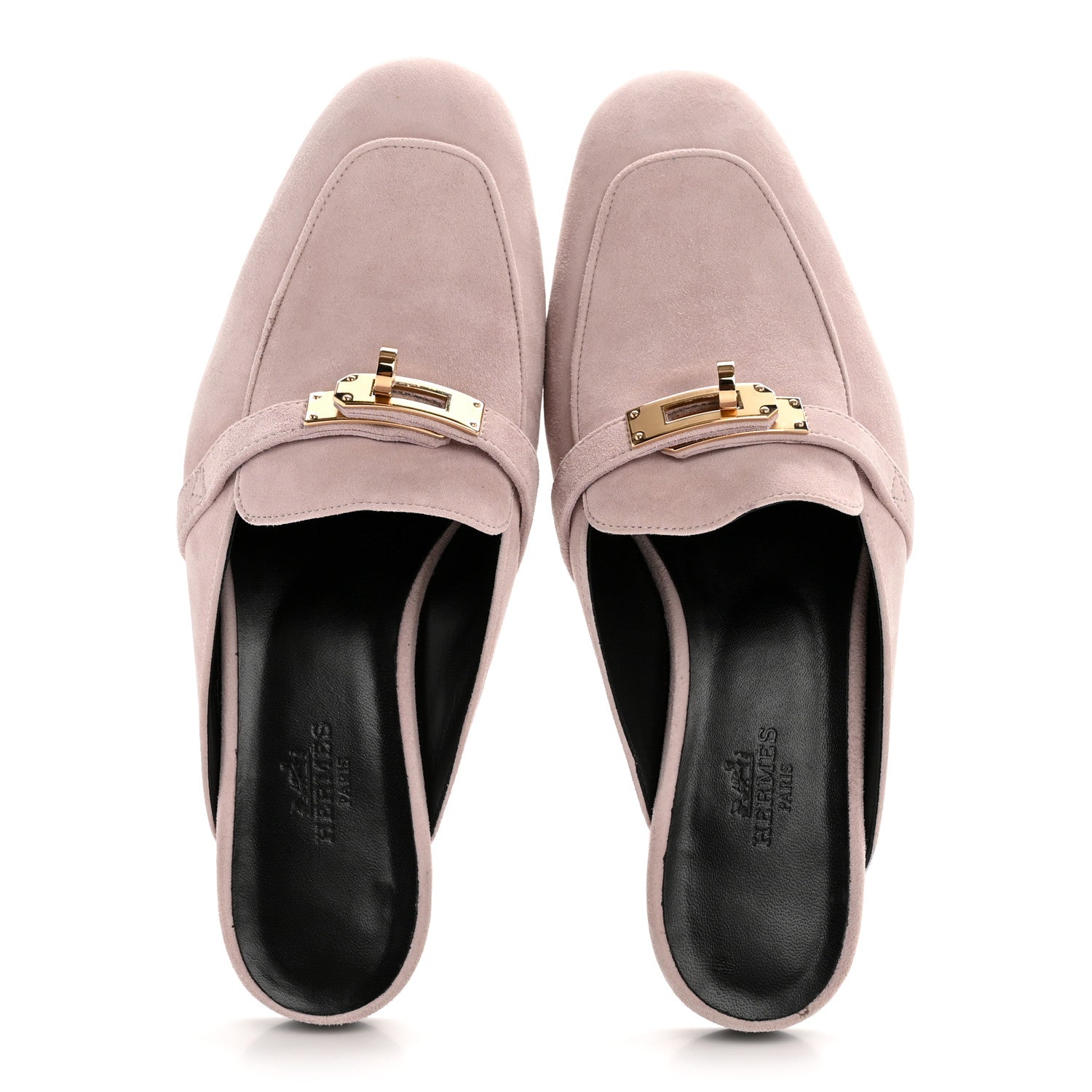 Hermes Suede Goatskin Oz Mules 35.5 Rose Porcelaine 2 of 11