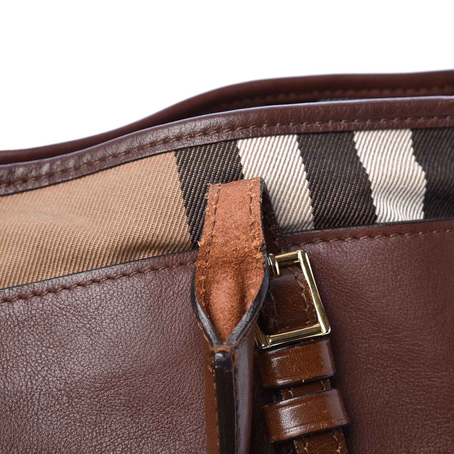 Calfskin House Check Medium Salisbury Tote Brown