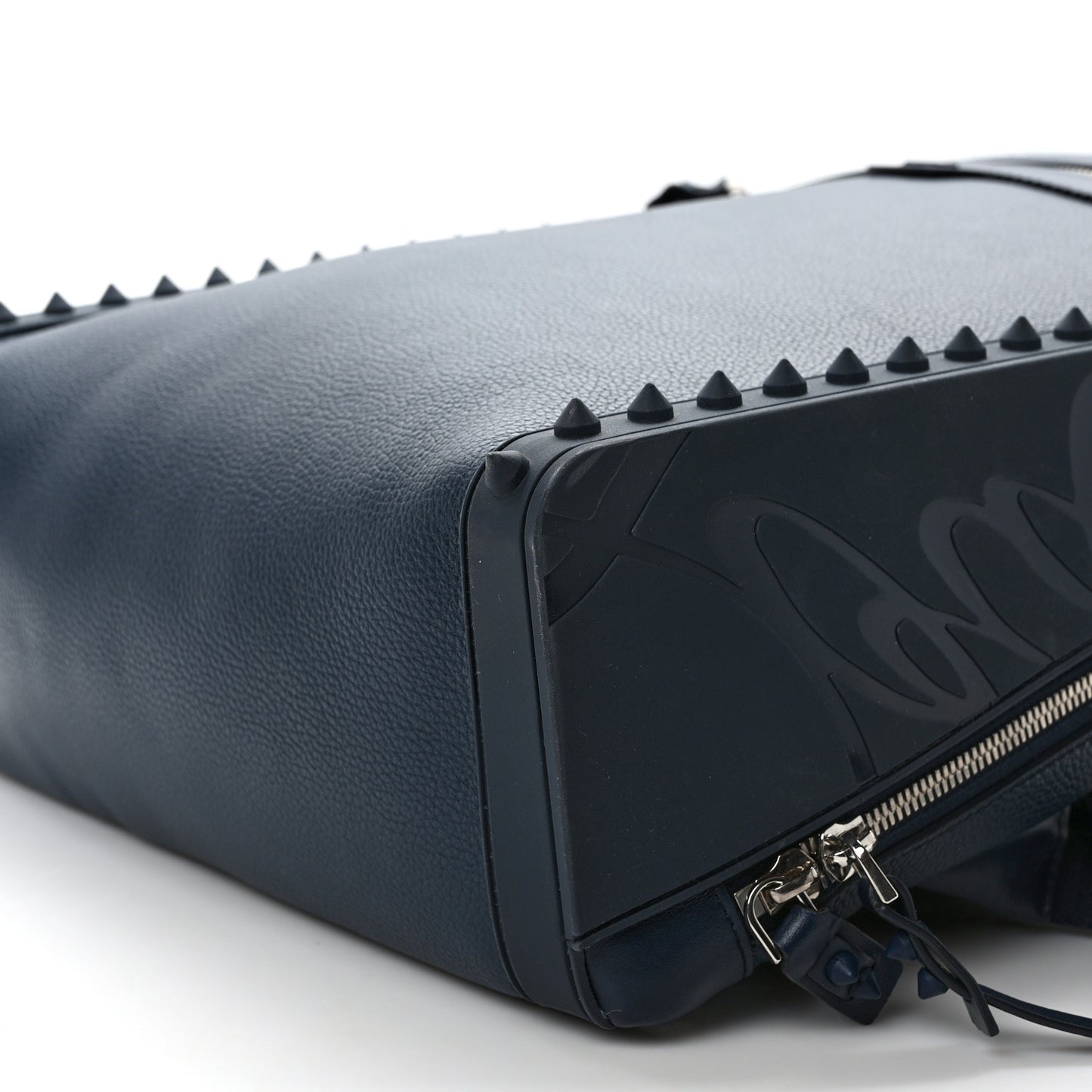 Calfskin Nylon Backparis Spiked Backpack Marine