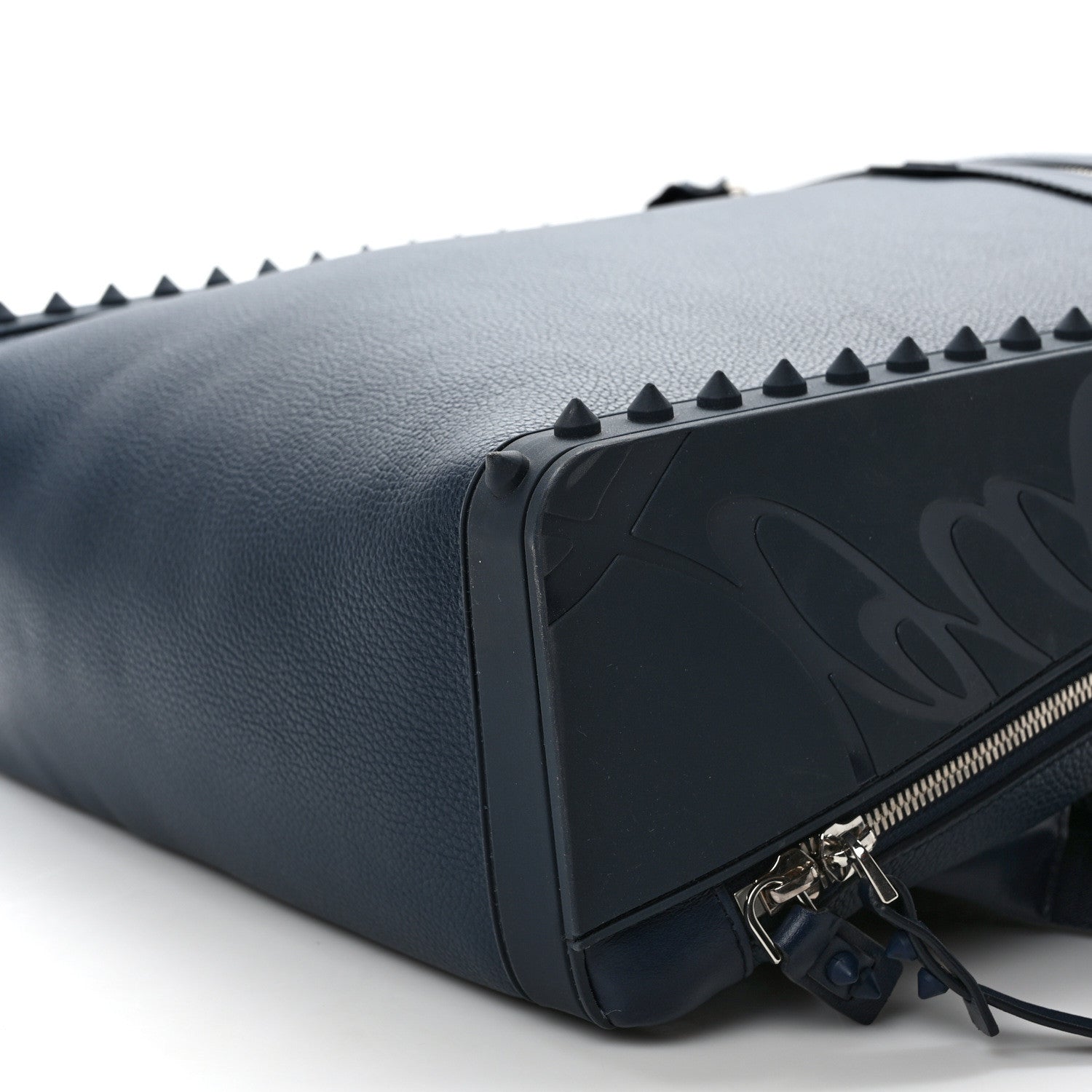 Christian Louboutin Calfskin Nylon Backparis Spiked Backpack Marine 8 of 10