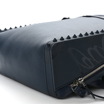 Christian Louboutin Calfskin Nylon Backparis Spiked Backpack Marine 8 of 10