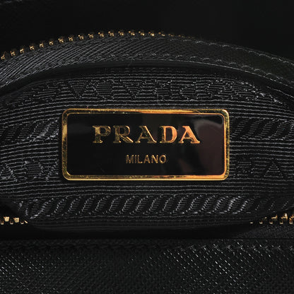 Prada Saffiano Lux Small Double Zip Tote Nero Black 6 of 11