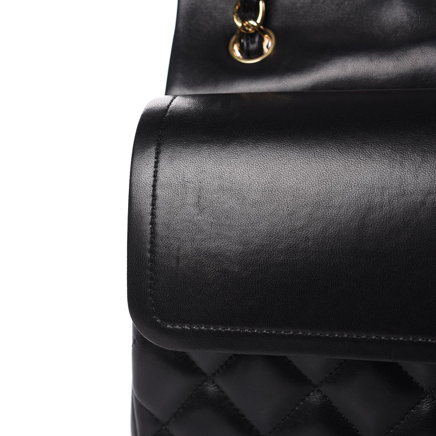 Lambskin Quilted Jumbo Double Flap Black