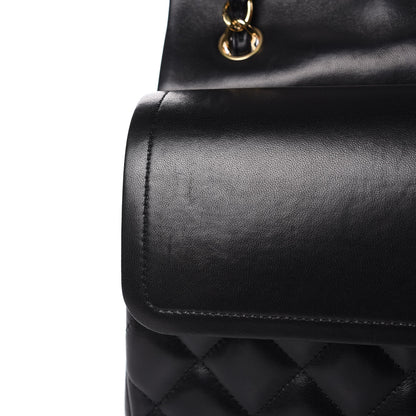 Chanel Lambskin Quilted Jumbo Double Flap Black 13 of 16