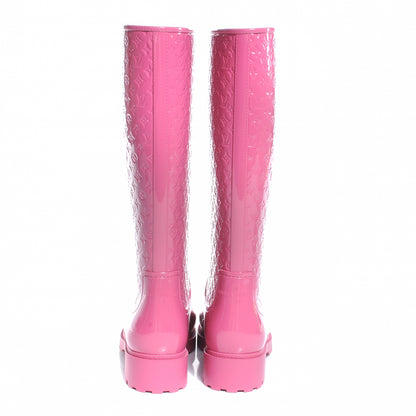 Louis Vuitton Rubber Embossed Monogram Splash Rain Boots 38 Pink 4 of 8