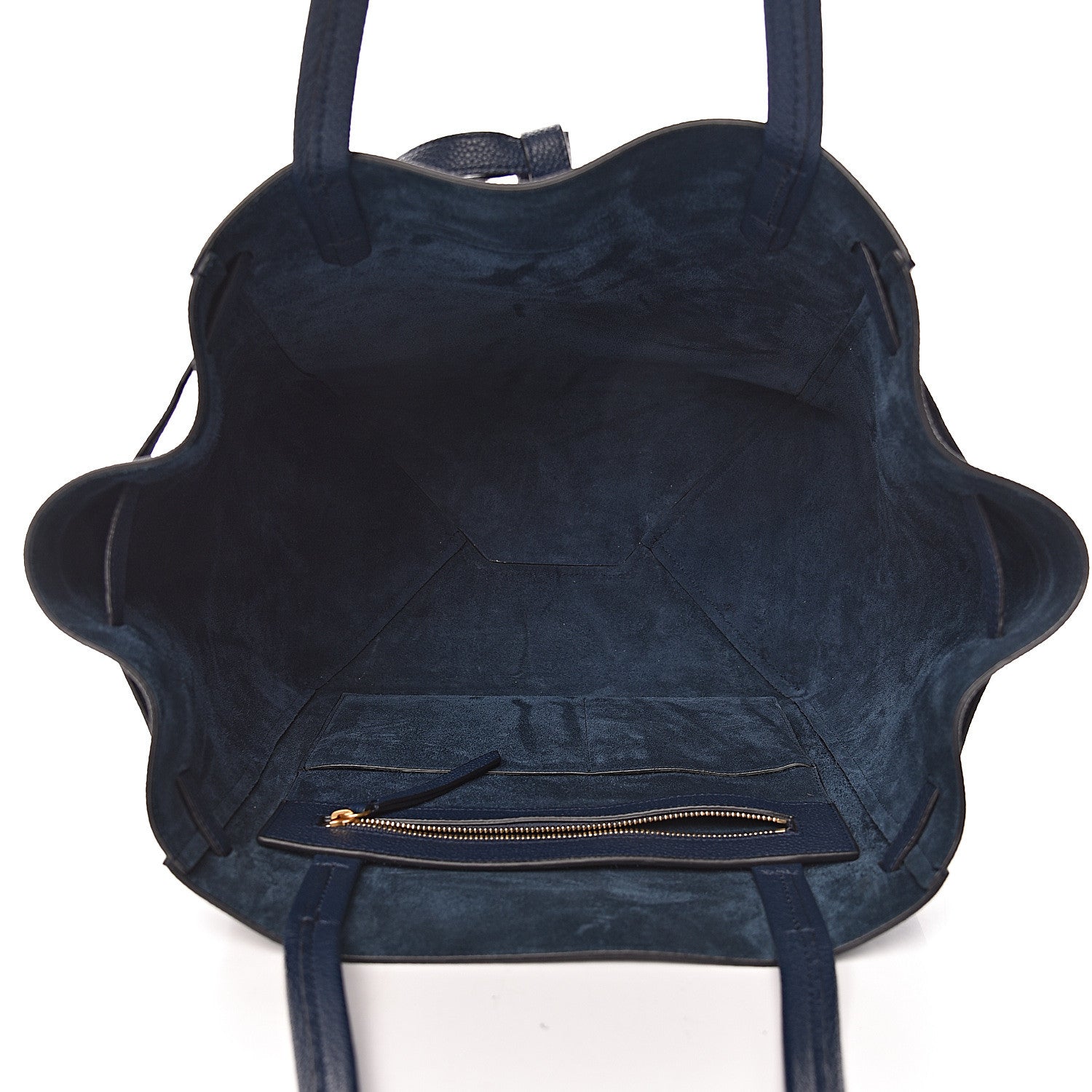 Celine Soft Grained Calfskin Small Belt Cabas Phantom Abyss Blue 5 of 12