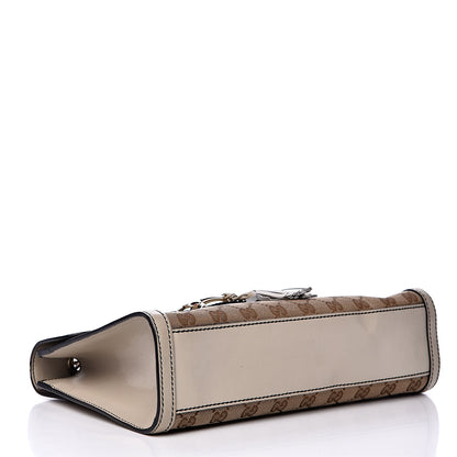 Gucci Monogram Margaux Calfskin Medium Emily Chain Shoulder Bag Beige Ebony Mystic White 3 of 15