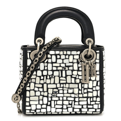 Christian Dior Smooth Calfskin Embroidered Mini Mosaic of Mirrors Lady Dior Black 1 of 11