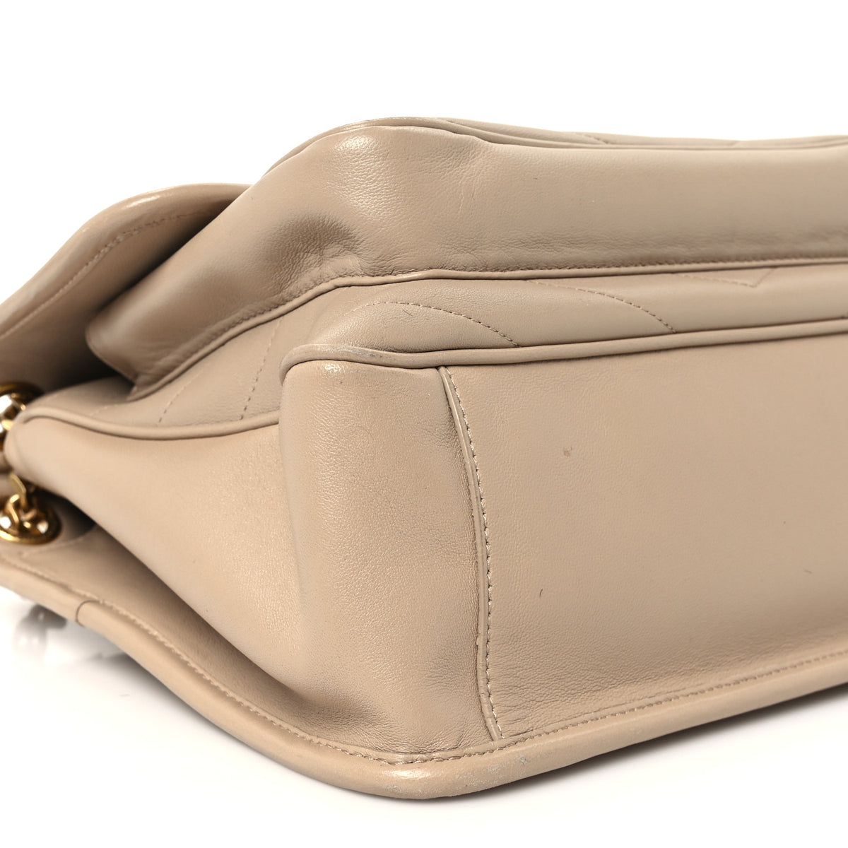 Lambskin Matelasse Monogram Medium Niki Chain Satchel Dark Beige