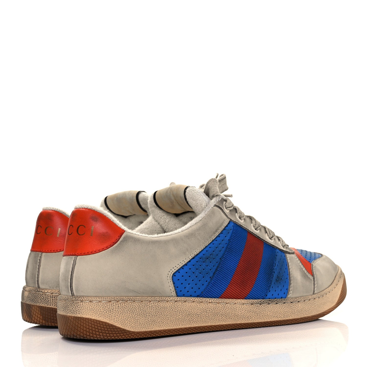 Gucci Nubuck Web Mens Screener Sneakers 7 Dusty Milk Bright Splash Dusty Orange 4 of 9