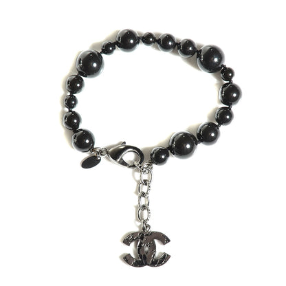 Chanel Glass Bead CC Map Bracelet Ruthenium Black 1 of 6