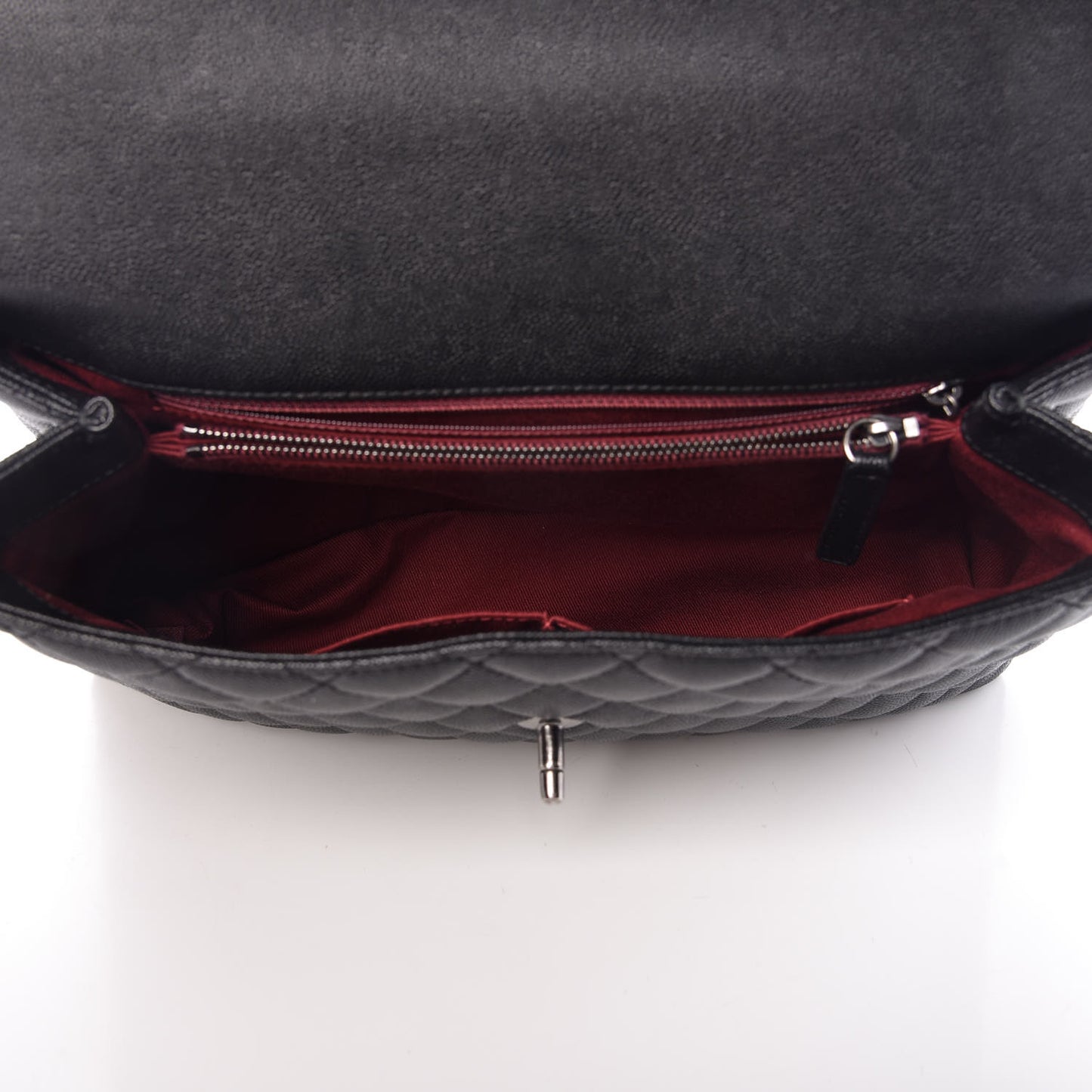 Caviar Quilted Medium Coco Handle Flap Black