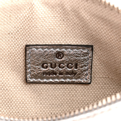 Gucci Sakai Be Green Calfskin Diagonal Stitched Mini Blondie Barrel Shoulder Bag Silver 6 of 10