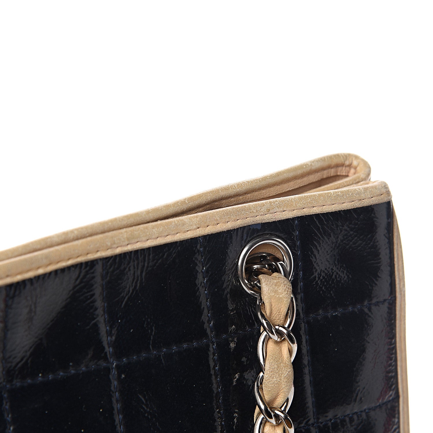 Chanel Patent Chocolate Bar Quilted Tote Black 15 of 16