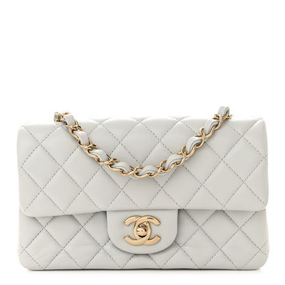 Chanel Lambskin Quilted Mini Rectangular Flap Light Blue 1 of 11