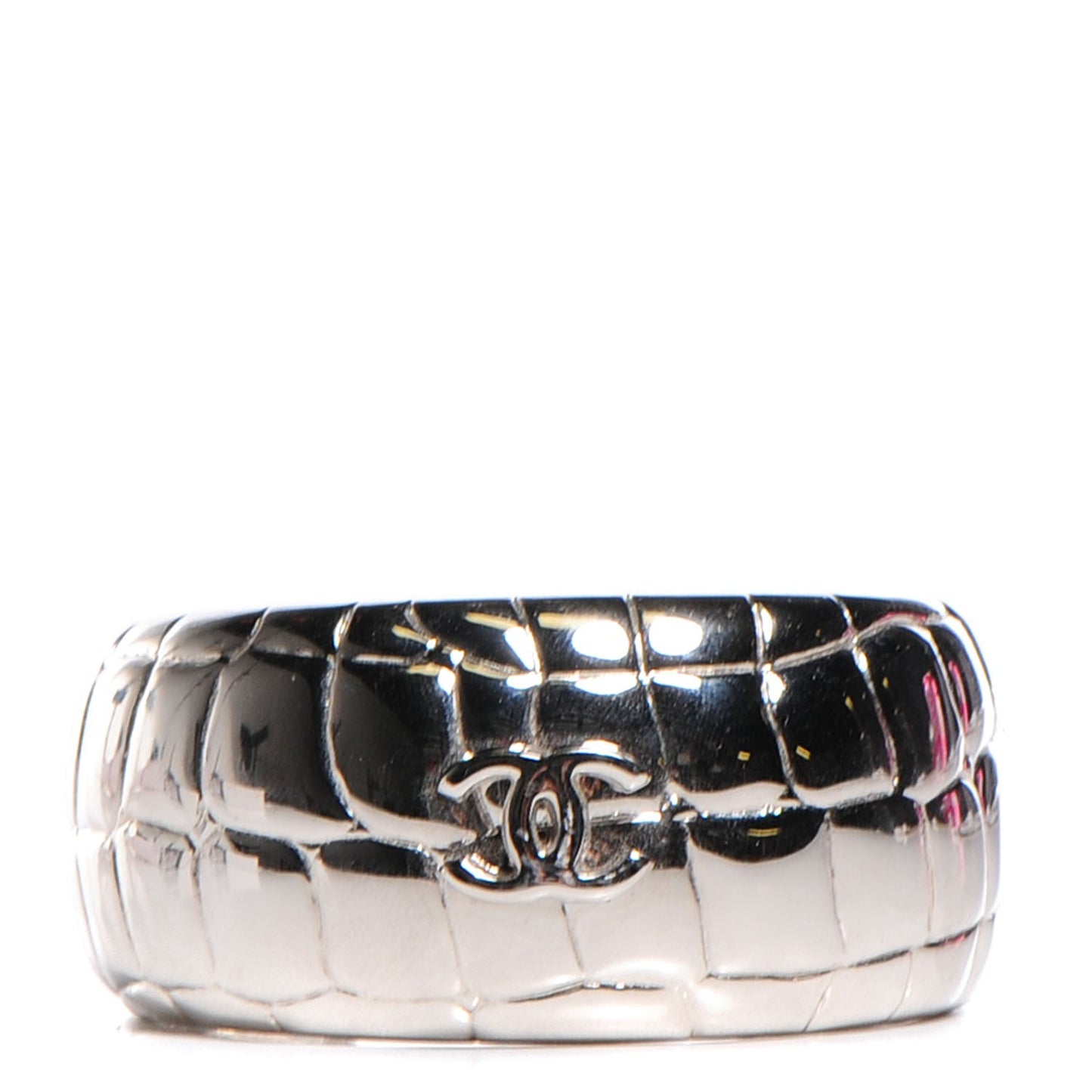 Crocodile Laser Cut CC Cuff Silver