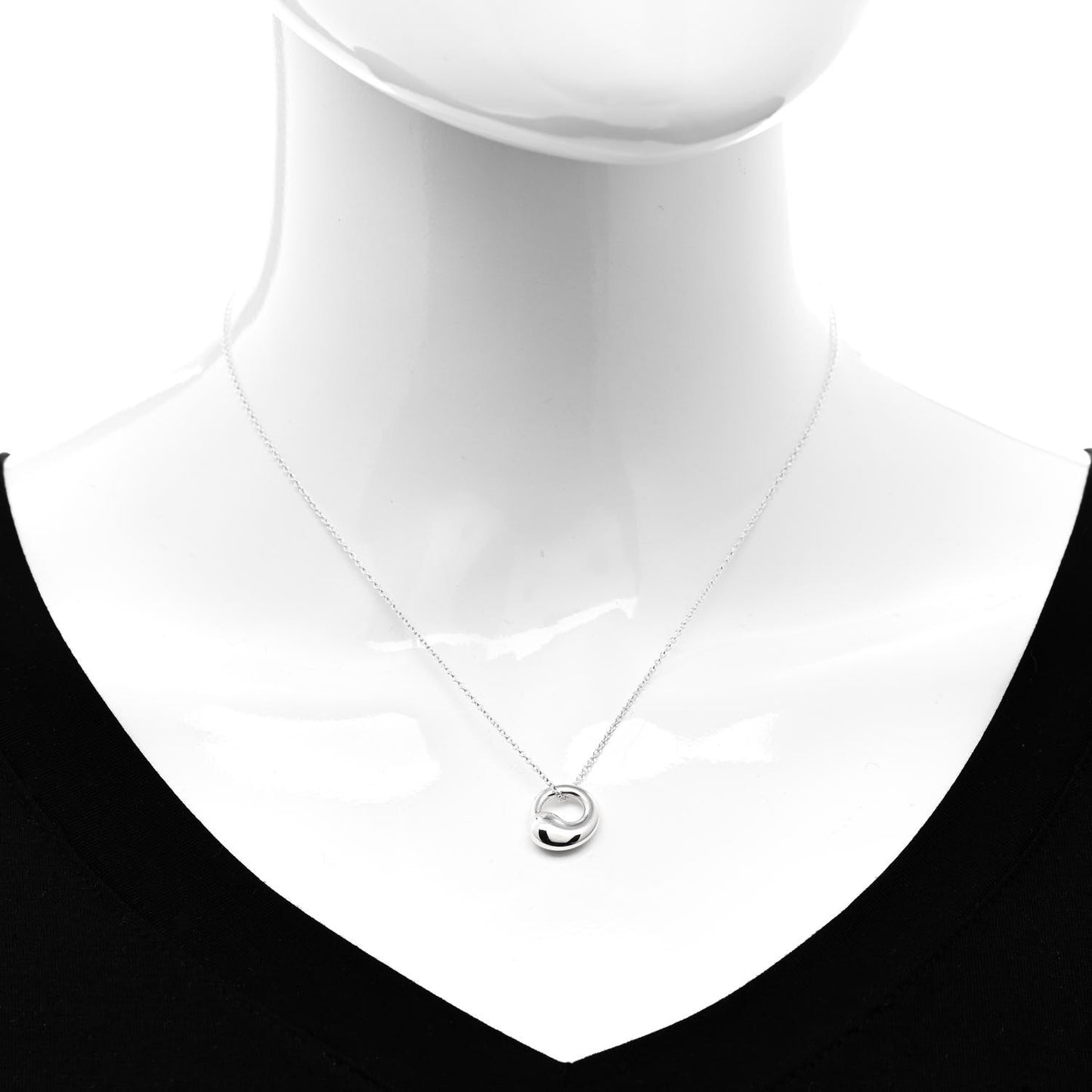 Sterling Silver 12mm Elsa Peretti Eternal Circle Pendant Necklace