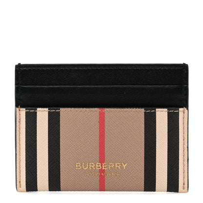 Burberry E-Canvas Calfskin Icon Stripe Card Case Archive Beige 1 of 8