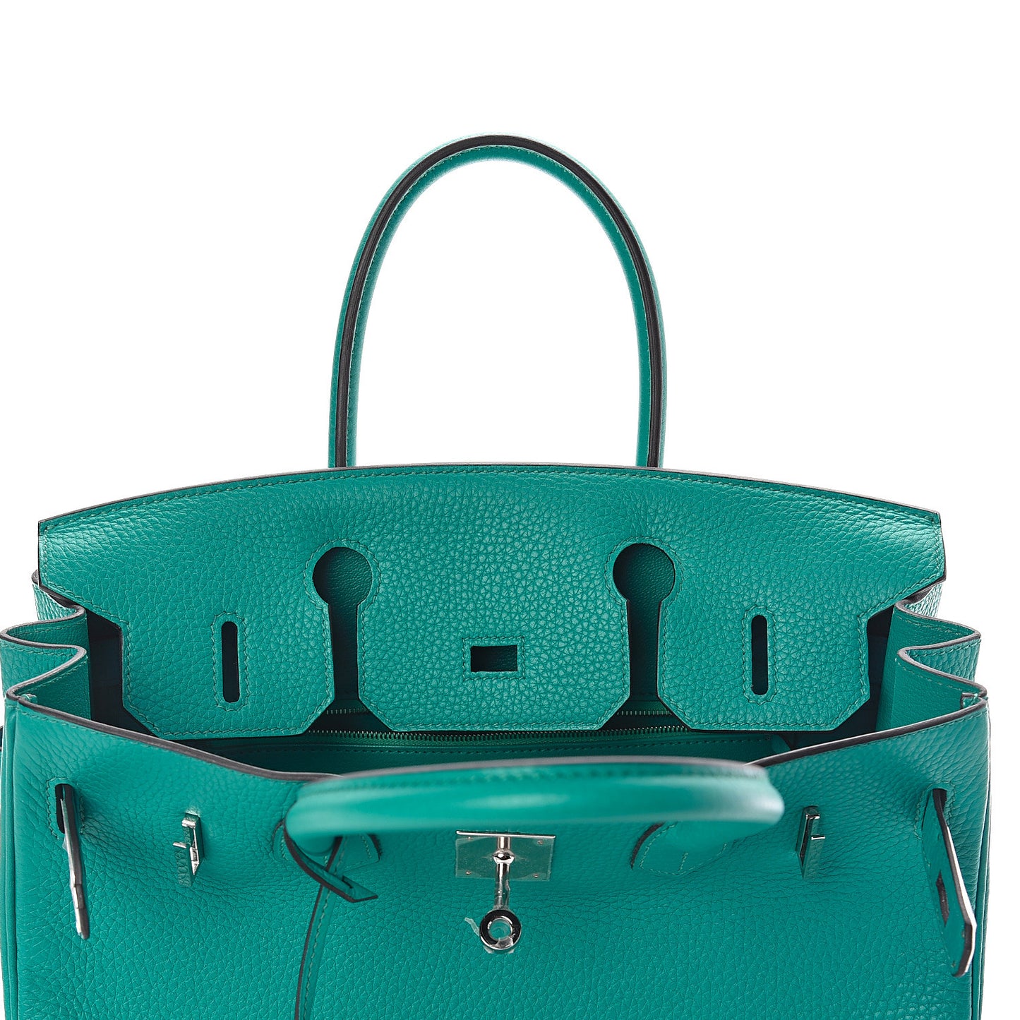 Taurillon Clemence Birkin 30 Bleu Paon