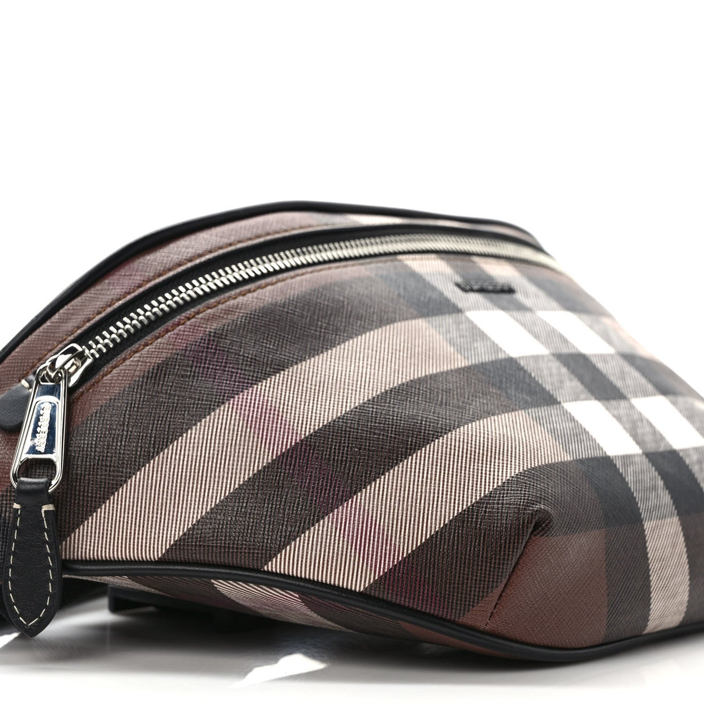 E-canvas Check Bum Bag Dark Birch Brown