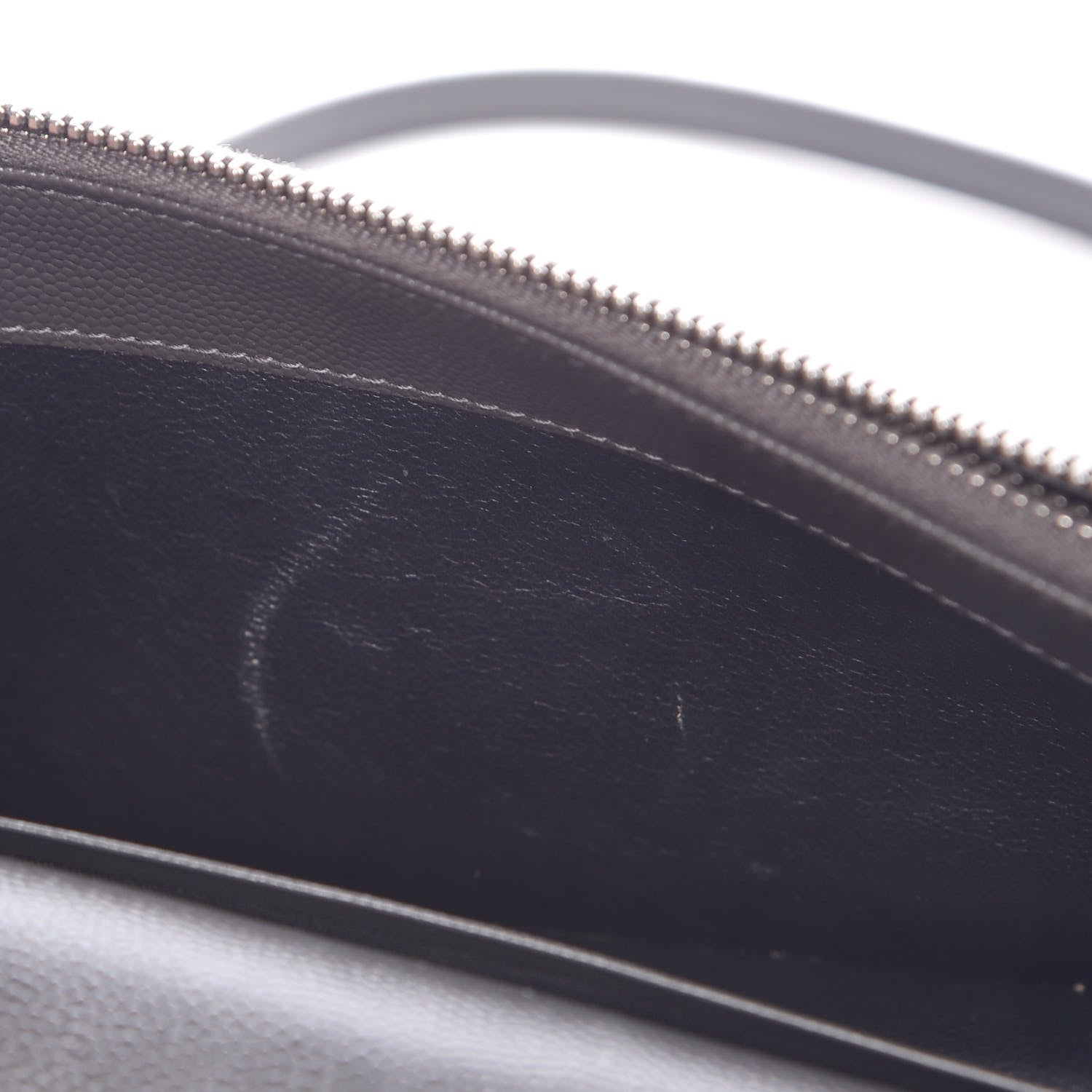 Saint Laurent Grain De Poudre Matelasse Chevron Monogram Envelope Chain Wallet Coal 8 of 11