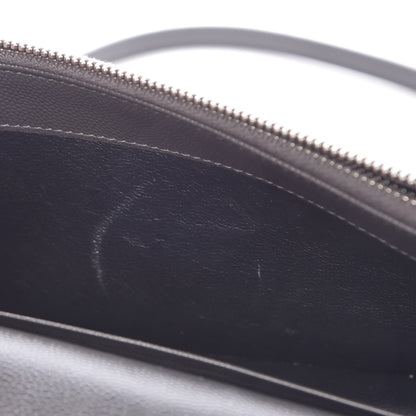 Saint Laurent Grain De Poudre Matelasse Chevron Monogram Envelope Chain Wallet Coal 8 of 11