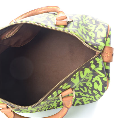 Louis Vuitton Monogram Graffiti Speedy 30 Green 5 of 12