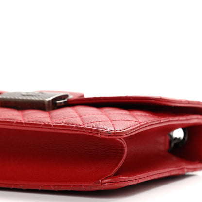 Chanel Goatskin Quilted Small CC University Top Handle Flap Red 10 of 13