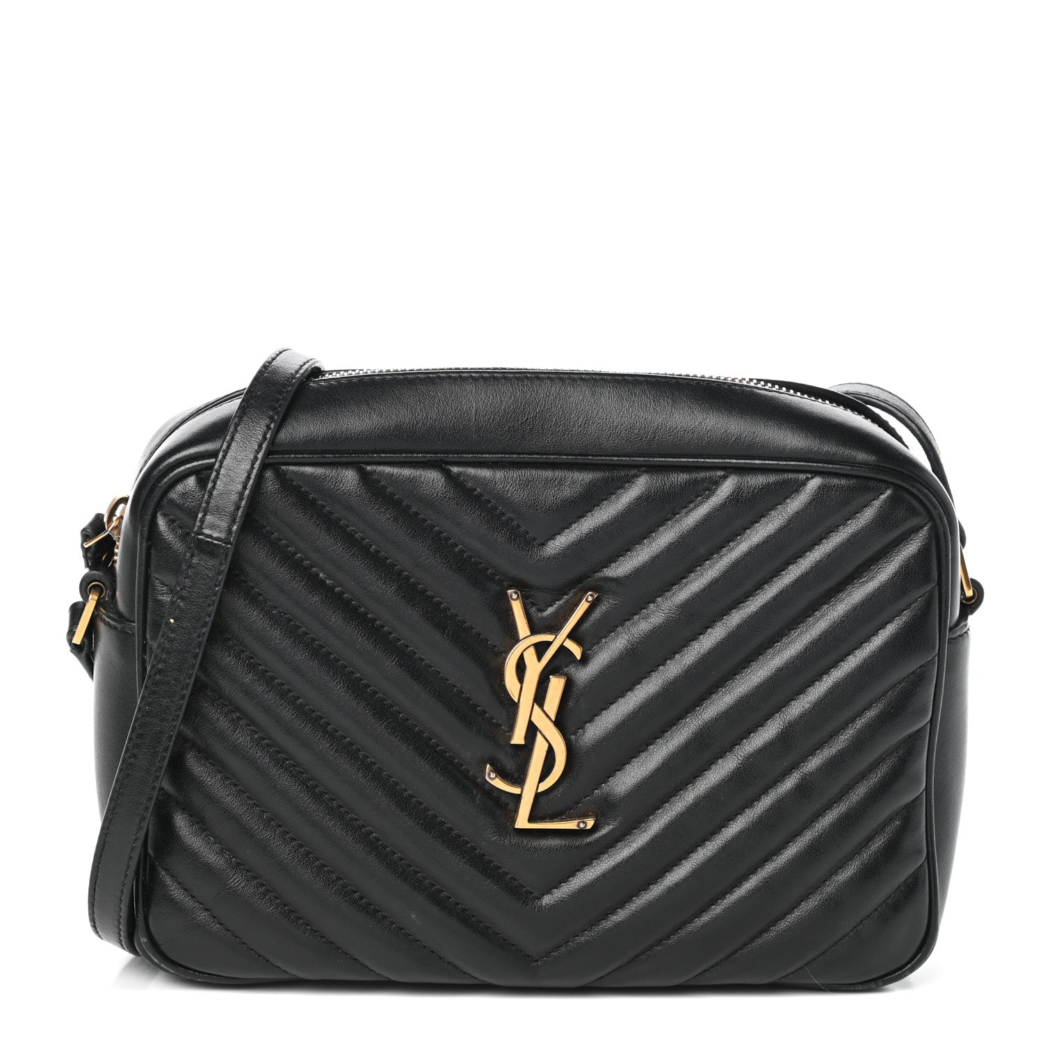 Saint Laurent Calfskin Matelasse Monogram Lou Camera Bag Black 1 of 10