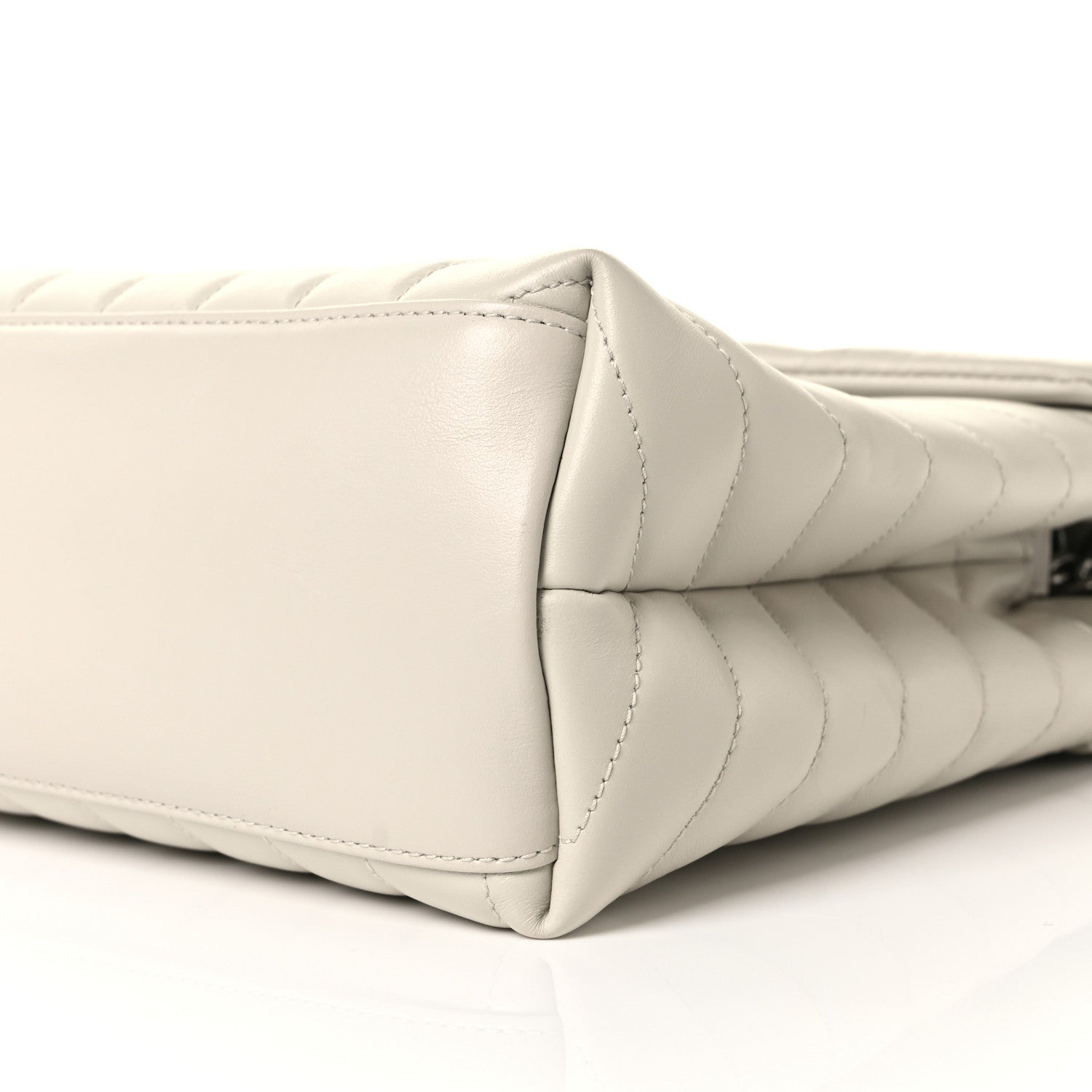 Saint Laurent Calfskin Y Quilted Monogram Medium Loulou Chain Satchel Crema Soft 6 of 9