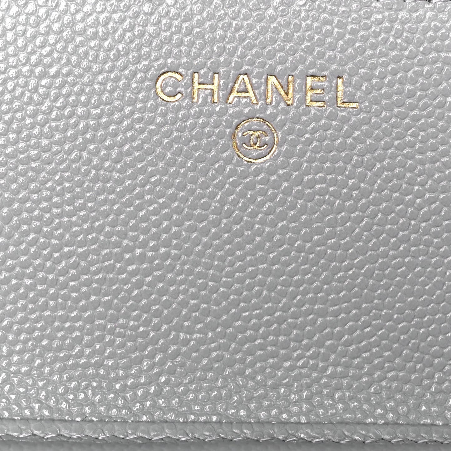 Caviar Quilted Wallet On Chain WOC Grey