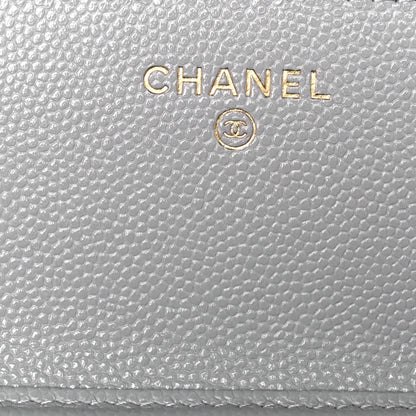 Chanel Caviar Quilted Wallet On Chain WOC Grey 9 of 14