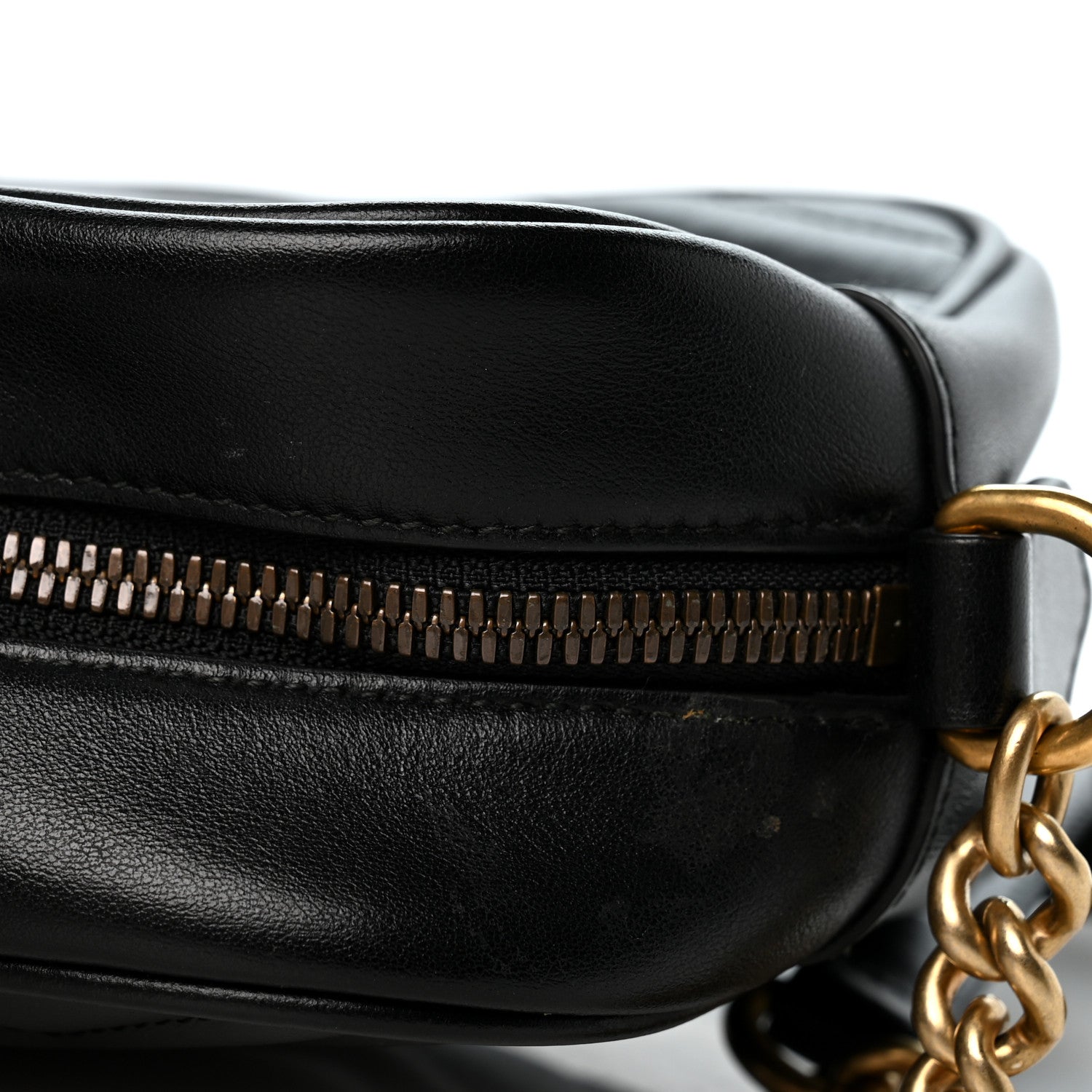 Gucci Calfskin Matelasse Small GG Marmont Chain Shoulder Bag Black 11 of 12