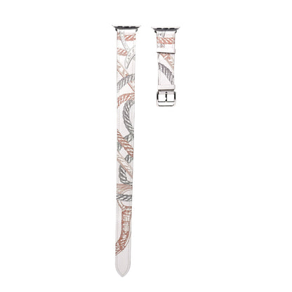 Hermes Swift Della Cavalleria Print 40mm Apple Double Tour Watch Strap White 1 of 6