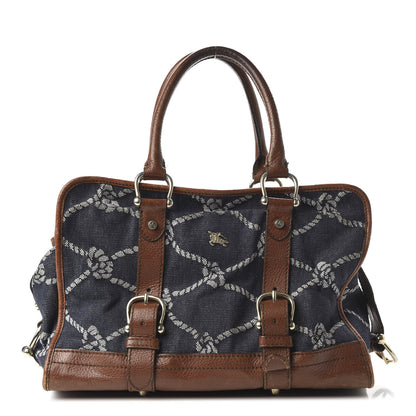 Burberry Calfskin Denim Rope Print Bag Blue 1 of 11