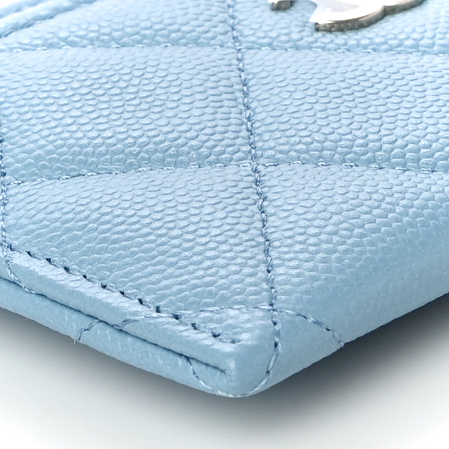 Chanel Caviar Quilted Card Holder Light Blue 10 of 12