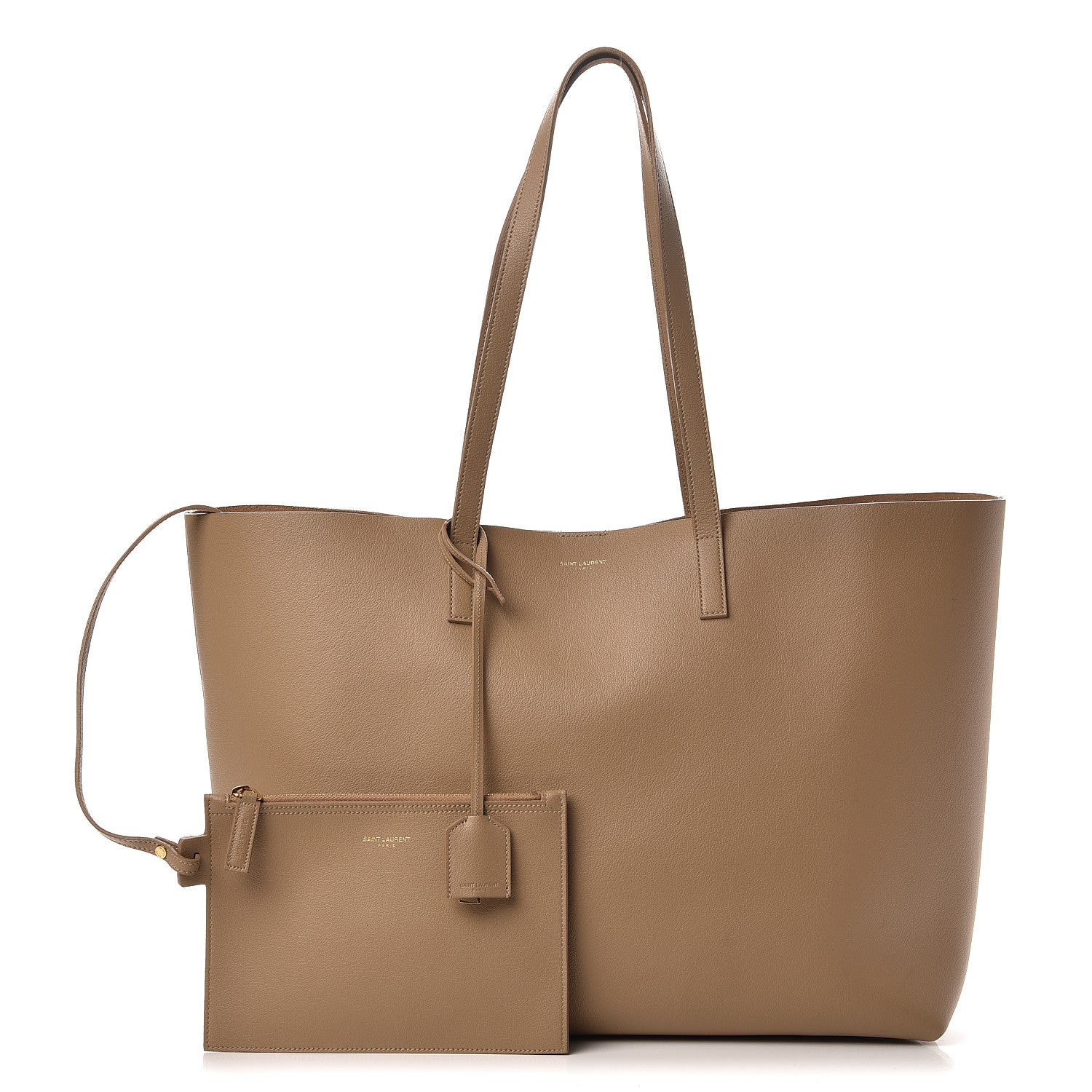 Saint Laurent Calfskin Large Shopping Tote Dark Beige 3 of 13