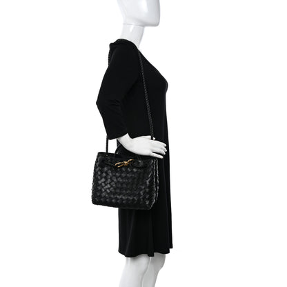 Bottega Veneta Nappa Intrecciato Small Andiamo Shoulder Bag Black 2 of 10