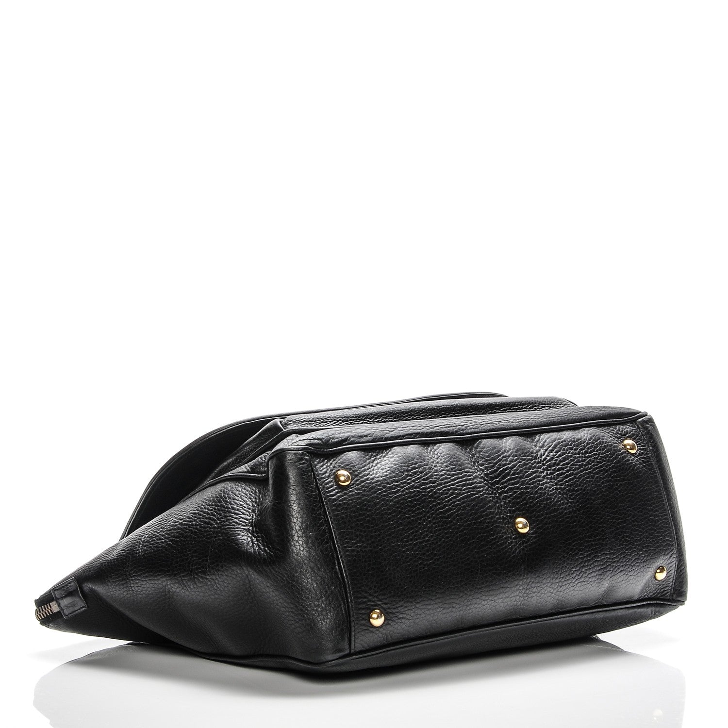 Gucci Pebbled Calfskin Medium 1973 Top Handle Satchel Black 4 of 8