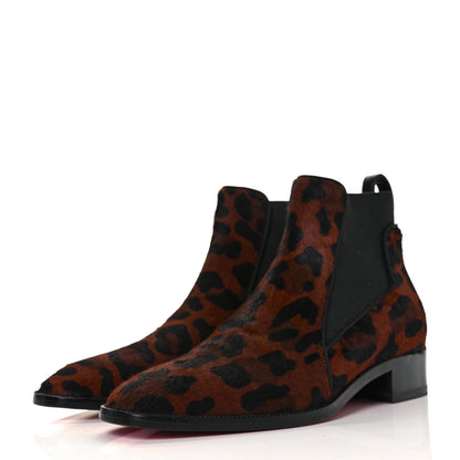 Christian Louboutin Calf Hair Leopard Print Marmada Flat Chelsea Boot 37 Brown 6 of 16