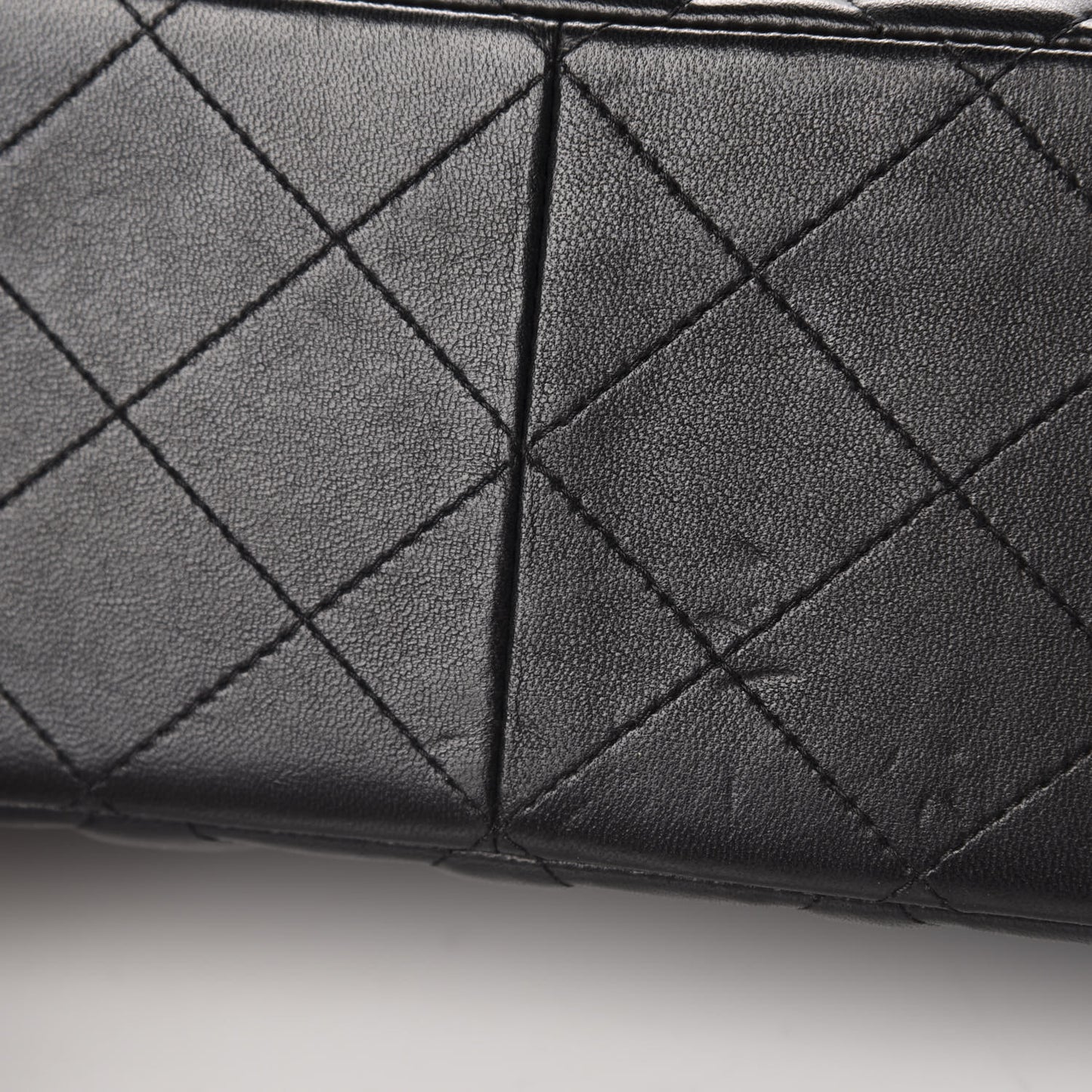 Lambskin Quilted Jumbo Double Flap Black