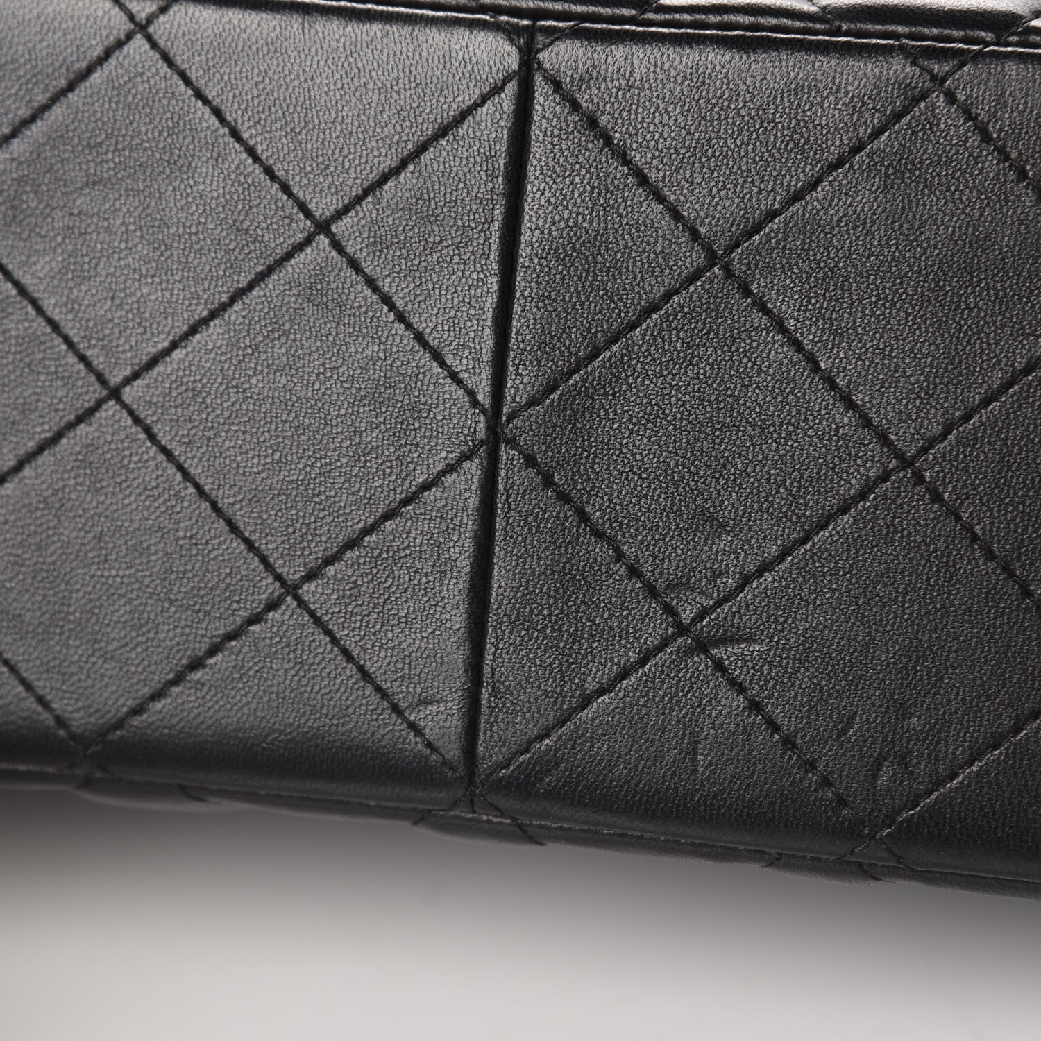 Chanel Lambskin Quilted Jumbo Double Flap Black 8 of 17