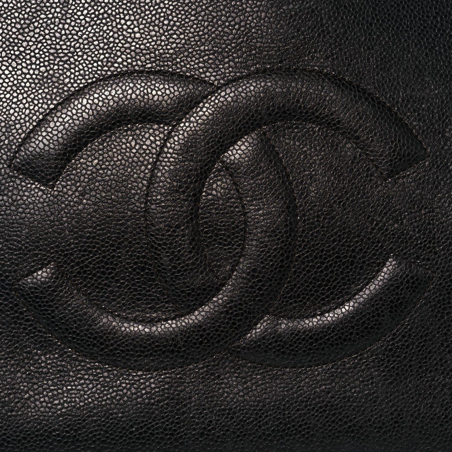Caviar Large CC Shoulder Bag Black