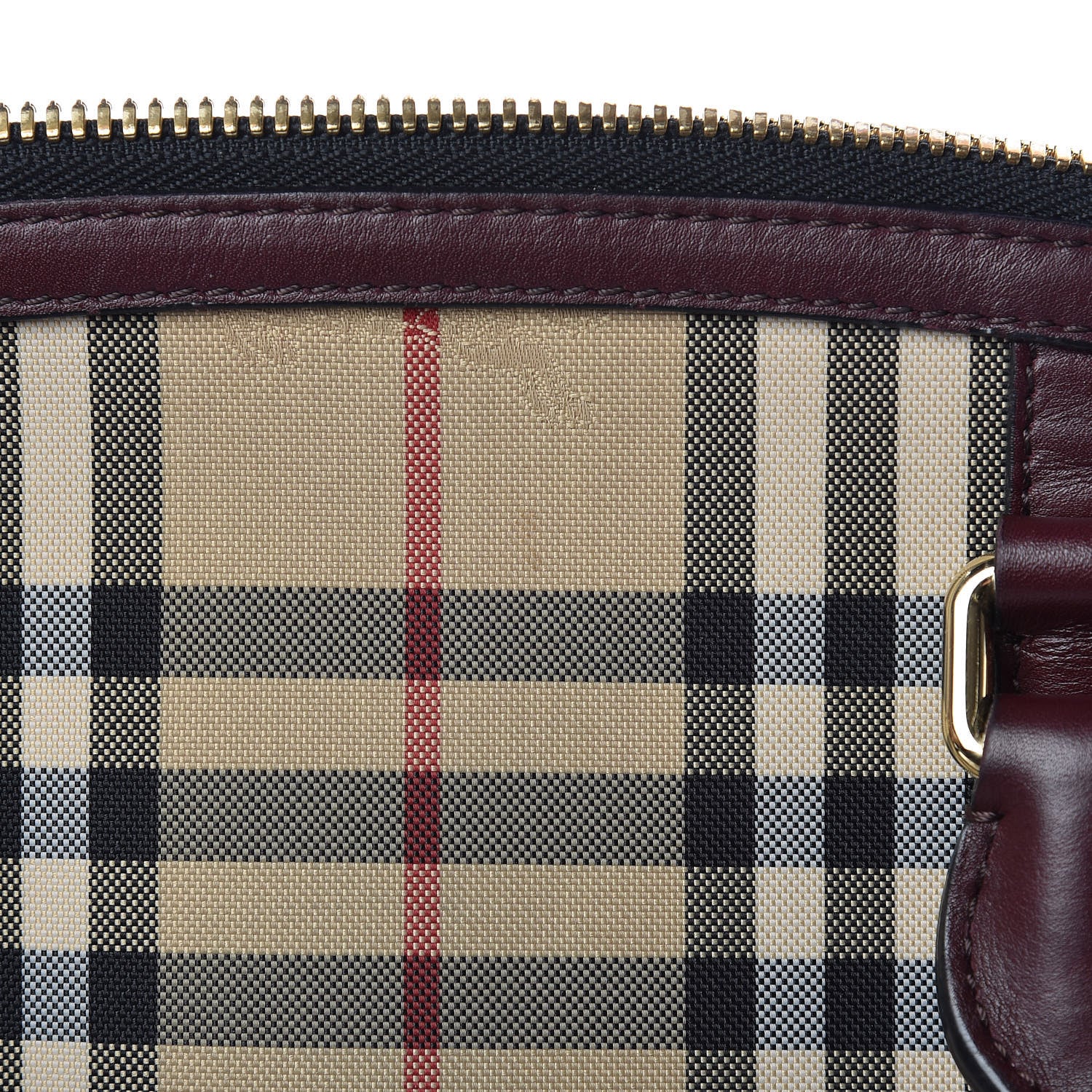 Burberry Horseferry Check Small Orchard Bowling Bag Honey Deep Claret 9 of 13