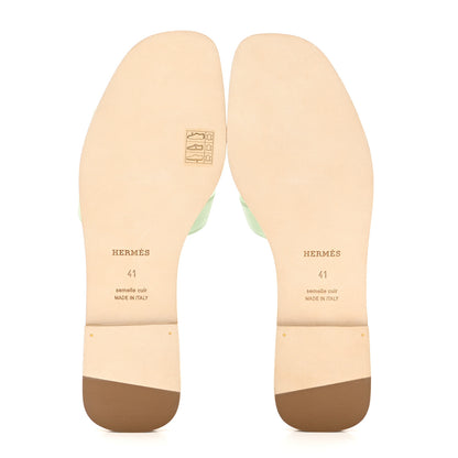 Hermes Epsom Oran Sandals 41 Vert Jade 5 of 8