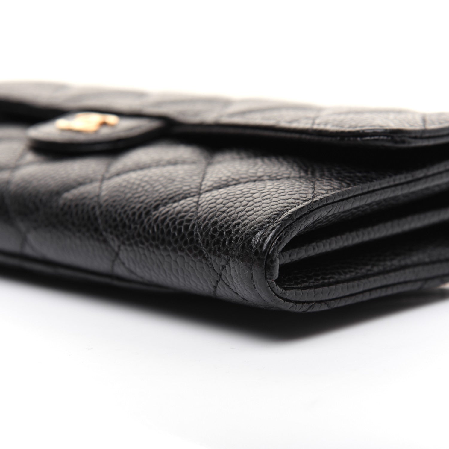 Chanel Caviar Quilted Large Gusset Flap Wallet Black 7 of 14